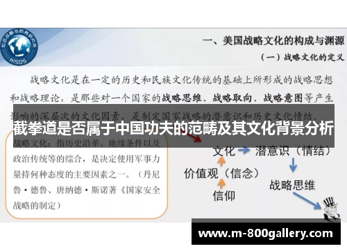 截拳道是否属于中国功夫的范畴及其文化背景分析